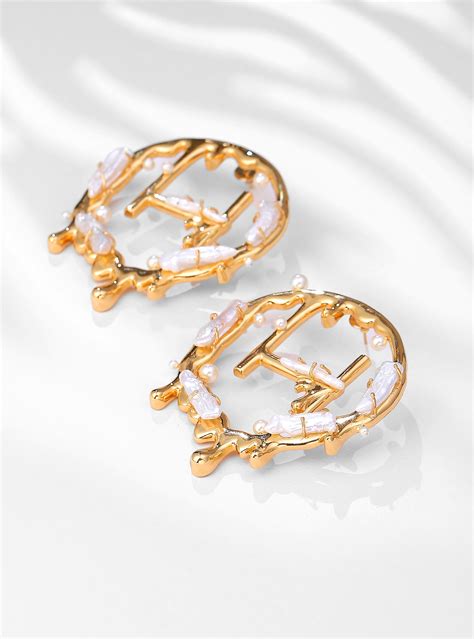 fendi hoops earrings|fendi bamboo earrings.